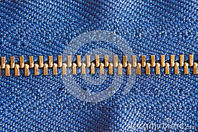 Blue zipper Stock Photo
