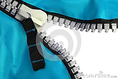 Blue Zipper Stock Photo