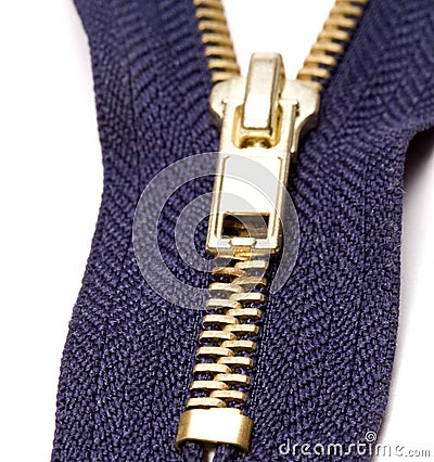 Blue zipper Stock Photo