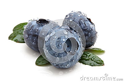 Blueberries with drops. Stock Photo