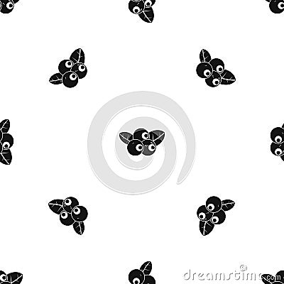 Blueberries pattern seamless black Vector Illustration