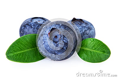 Blueberries Water Droplets Isolated Stock Photo