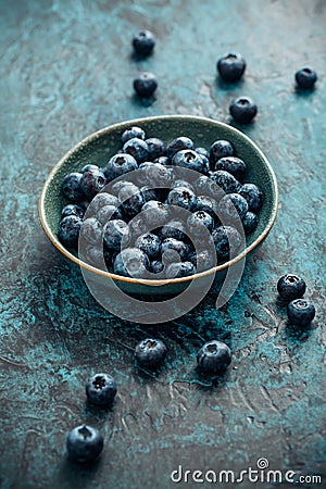 Blueberry - antioxidant organic superfood in a bowl concept for healthy eating and nutrition Stock Photo