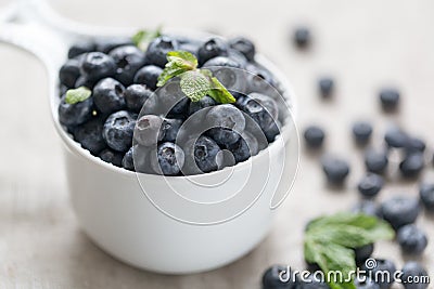 Blueberry antioxidant organic superfood in a bowl concept for healthy eating and nutrition Stock Photo