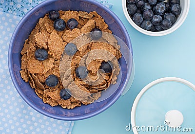 Blueberry And Bran Breakfast Stock Photo