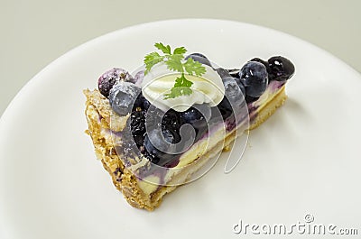 Blueberry Chees Pie Stock Photo