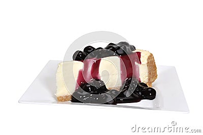 Blueberry Cheesecake Isolated Stock Photo