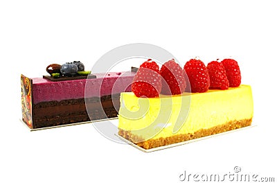 Blueberry Chocolate and Cheese Cake Stock Photo