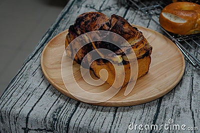 Picture Blueberry cream cheeses sweet swril loaf Stock Photo