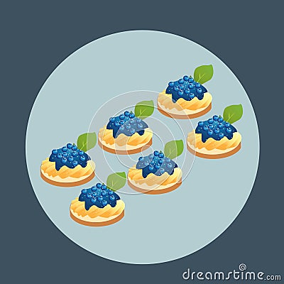 blueberry dessert. Vector illustration decorative design Vector Illustration