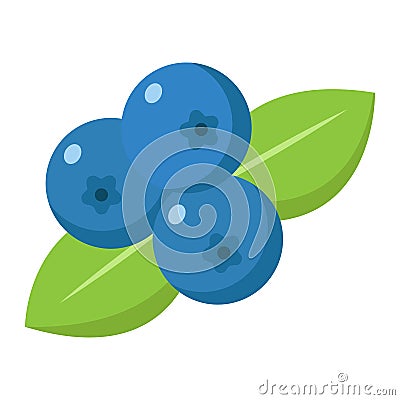 Blueberry flat icon, fruit and diet Vector Illustration