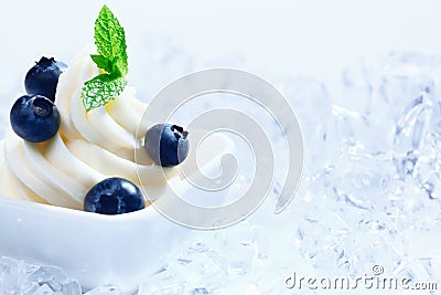 Blueberry frozen Yogurt Stock Photo