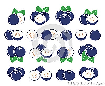 Blueberry logo. Isolated blueberry on white background Vector Illustration