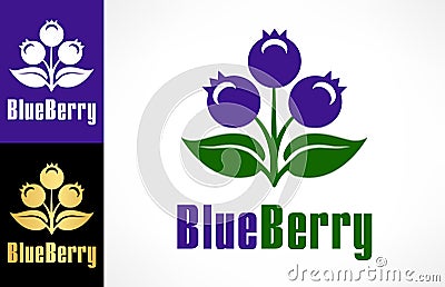 Blueberry logo vector Vector Illustration