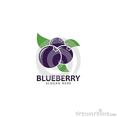 Blueberry logo vector template icon illustration Vector Illustration