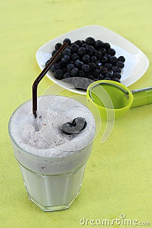 Blueberry milk shake Stock Photo