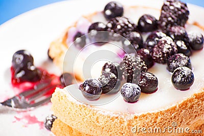 Blueberry mini cake close up Stock Photo