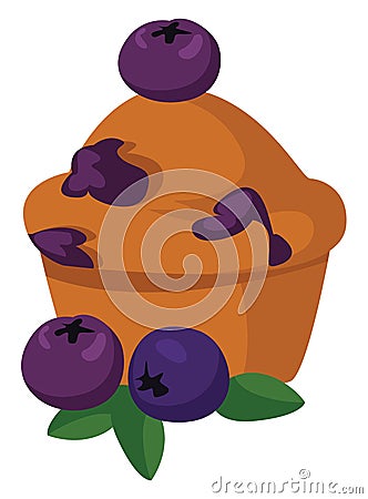 Blueberry muffin, illustration, vector Vector Illustration