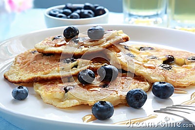 Blueberry Pancakes Stock Photo