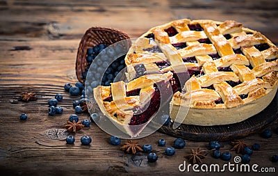 Blueberry pie Stock Photo