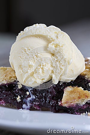 Blueberry pie slice Stock Photo