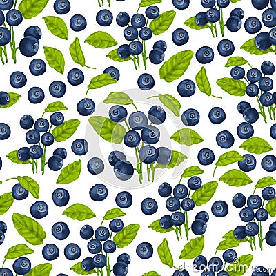 Blueberry seamless pattern Vector Illustration