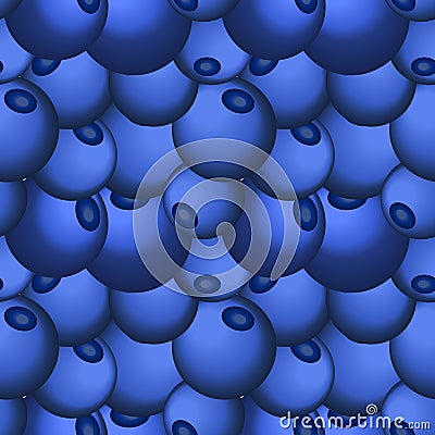 Blueberry seamless vector pattern in flat style Vector Illustration