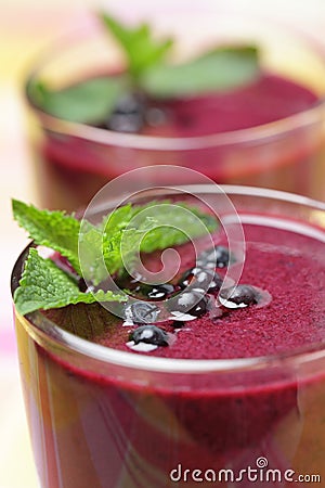 Blueberry smoothie Stock Photo