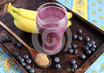 Blueberry smoothie Stock Photo