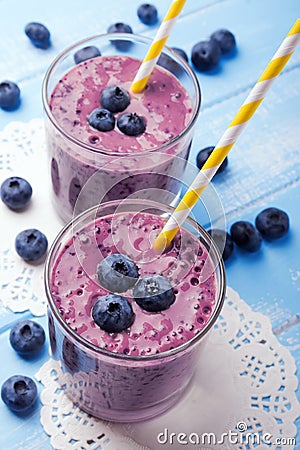 Blueberry smoothie Stock Photo