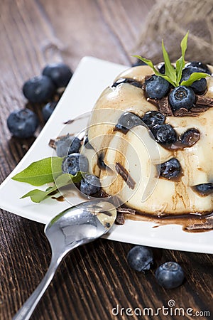 Blueberry Vanilla Pudding Stock Photo