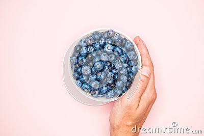 Blueberry. view from above. place for an inscription. healthy berries Stock Photo