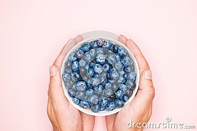 Blueberry. view from above. place for an inscription. healthy berries Stock Photo