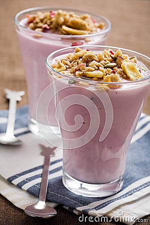Blueberry yogurt Stock Photo