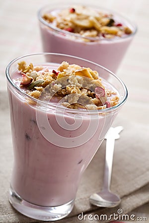 Blueberry yogurt Stock Photo