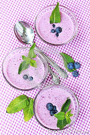 Blueberry yogurt Stock Photo