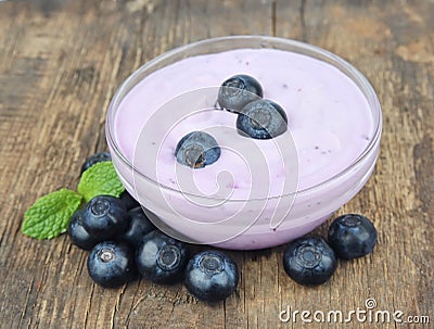 Blueberry yogurt Stock Photo