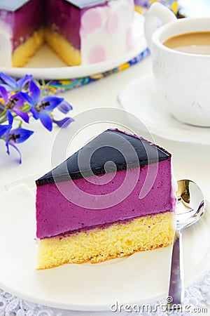 Blueberry-yogurt cake. Stock Photo