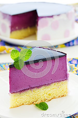 Blueberry-yogurt cake. Stock Photo