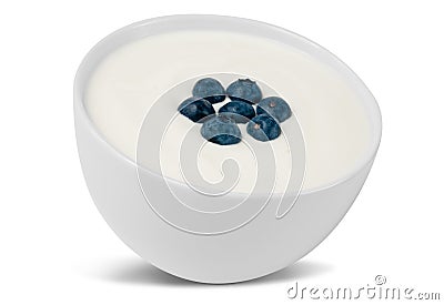 Blueberry yogurt homemade Stock Photo