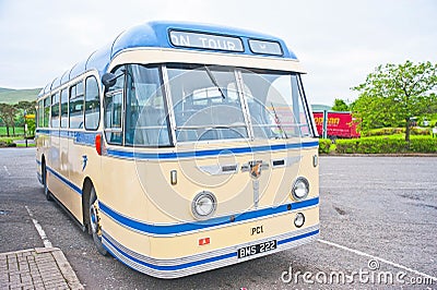 Bluebird bus on tour Editorial Stock Photo