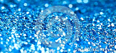 Blueglitter shine dots confetti. Abstract light blink sparkle defocus backgound Stock Photo