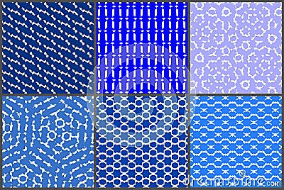 Blueish pattern set Vector Illustration