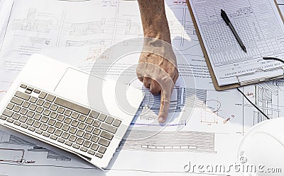 Blueprint Architect Career Structure Construction Concept Stock Photo