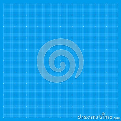 Blueprint background grid. Blue paper graph metric pattern. Blueprint drawing texture Vector Illustration