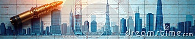 Blueprint background with structural elements, architecture, structure, design Stock Photo