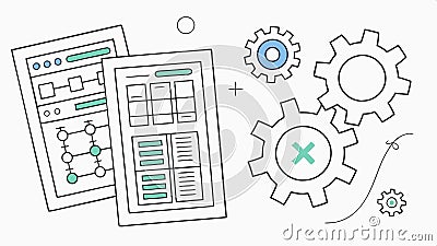 Blueprint engineering plan, technical drawing and architecture design vector design Generative AI Vector Illustration