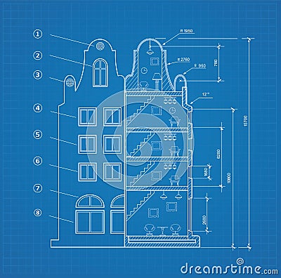 Blueprint facility Vector Illustration