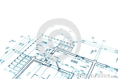 blueprint floor plan, architectural drawing, construction background Stock Photo