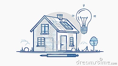 Blueprint Icon with Lightbulb: Professional Design Blueprint Icon Usage in Visualizations Vector Illustration